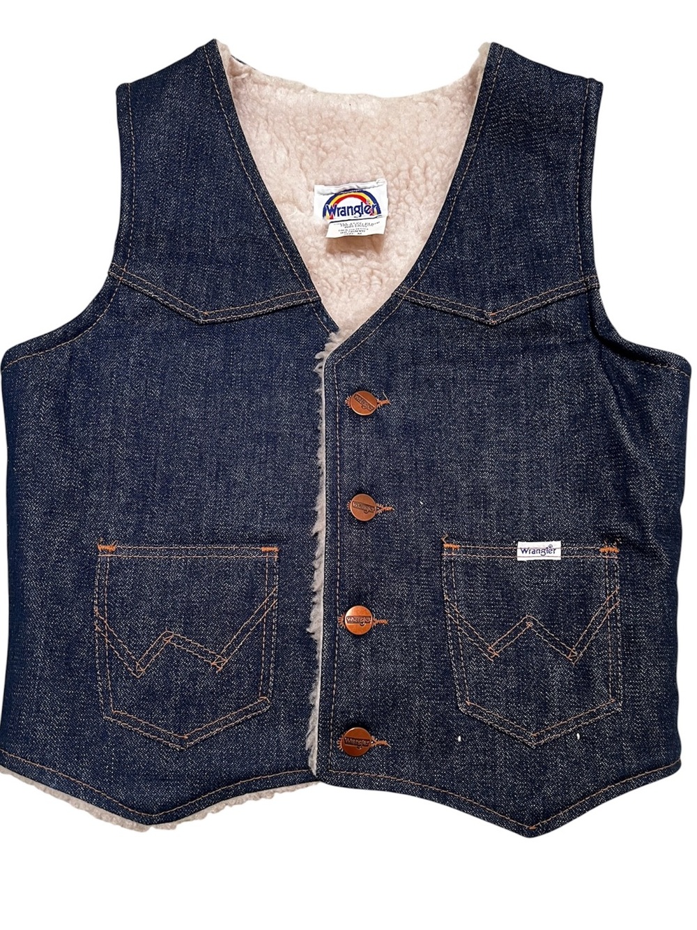 Vintage Wrangler Kid’s Dark Blue Denim Sherpa Vest